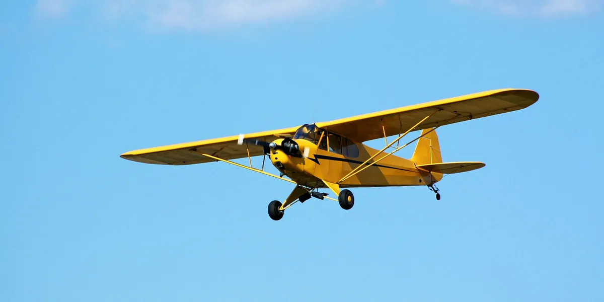 Basic aircraft instrument panel with traditional stick and rudder controls