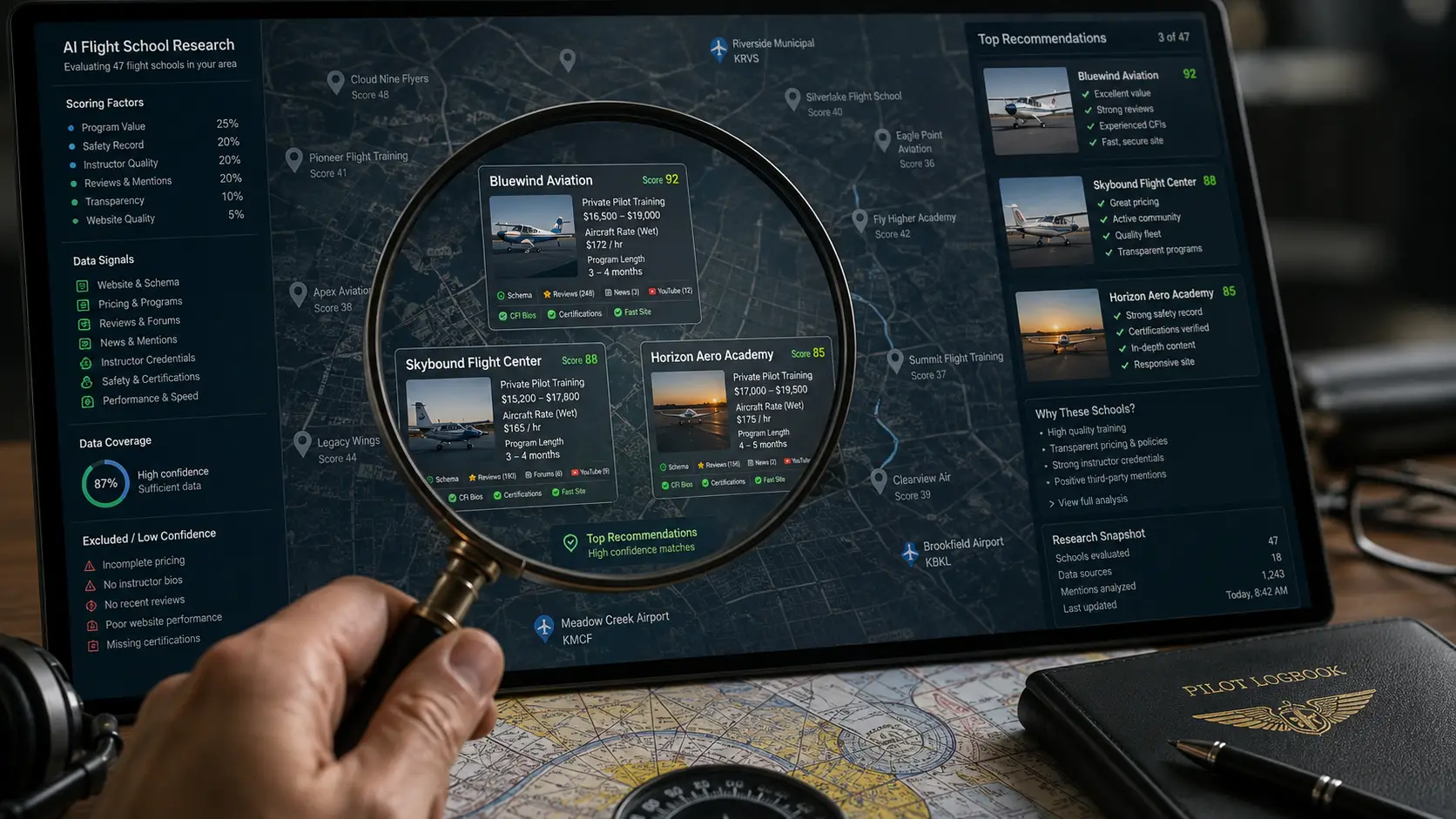 How AI Decides Which Flight School to Recommend