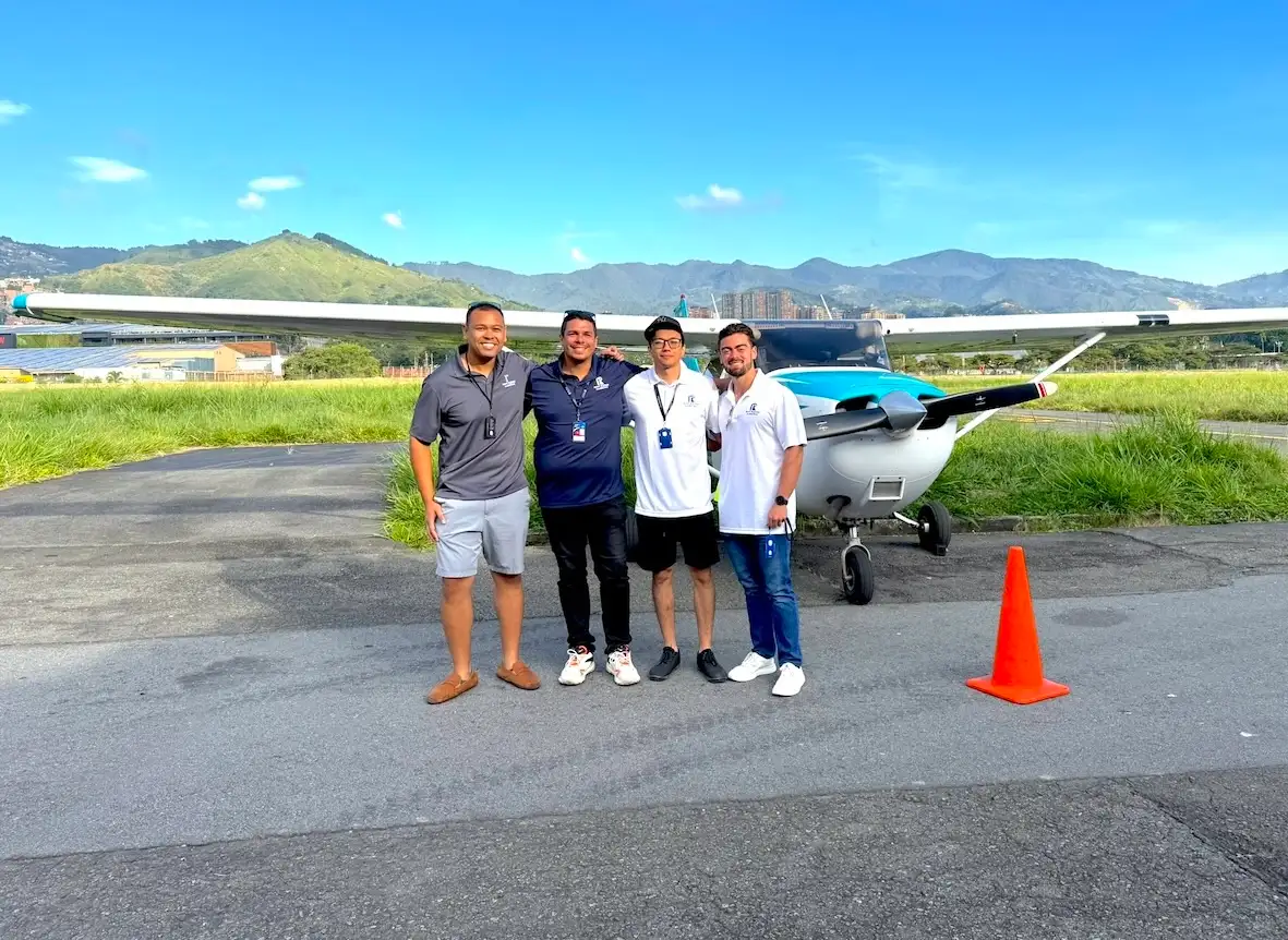 Right Rudder Marketing team on the runway