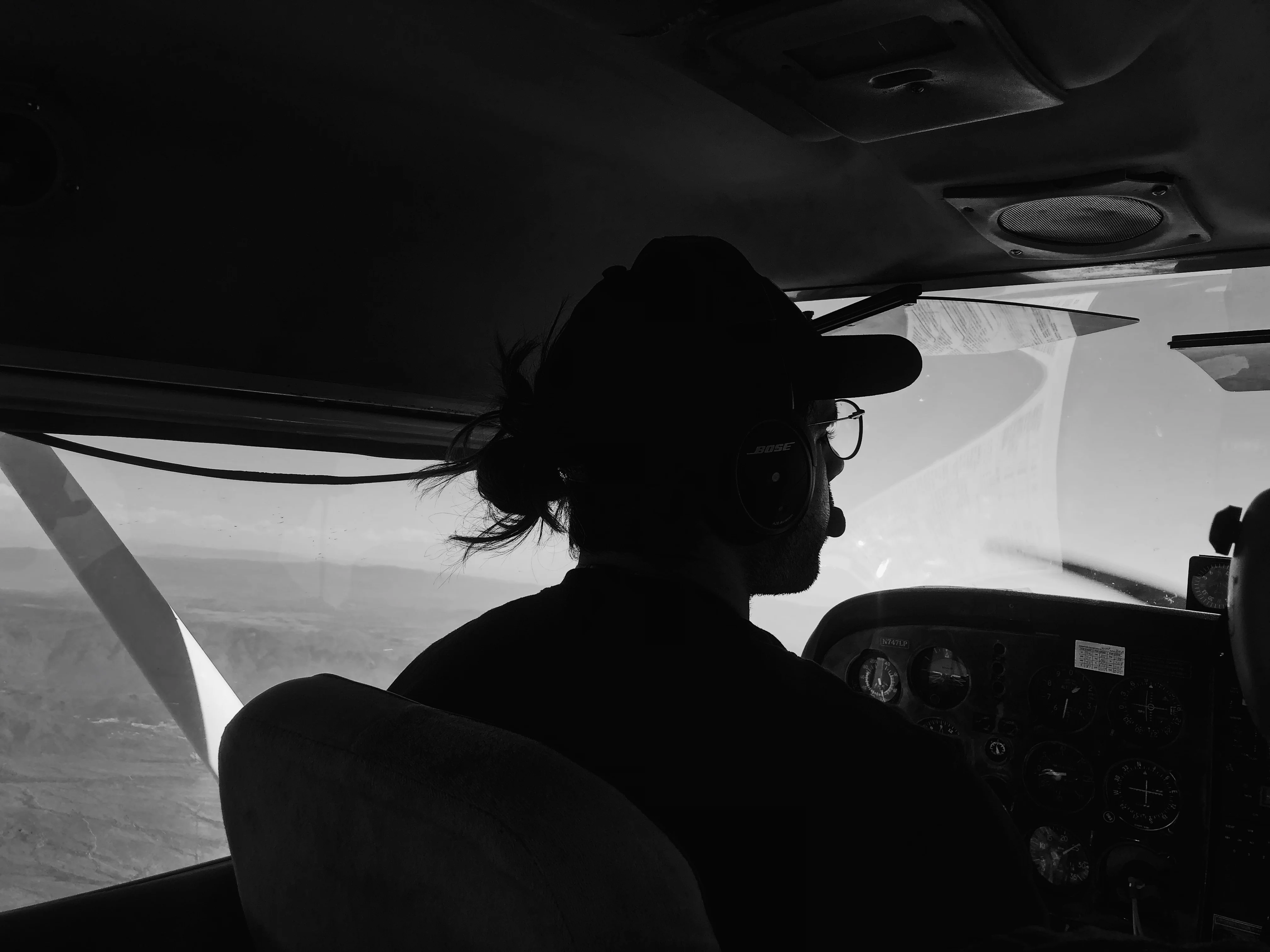 Student pilot from SimpliFly Flight School flying through the clouds in Mesa, AZ