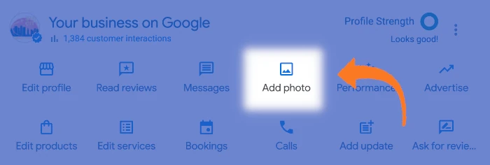 Google Business Admin Buttons for Photos and Videos